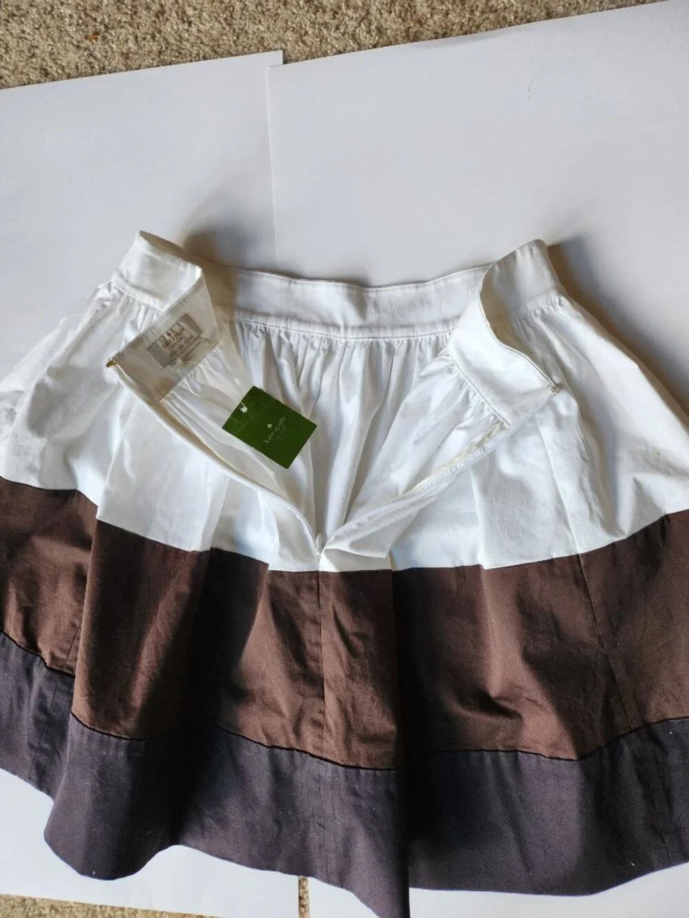 NWT Kate Spade Colorblock Coreen Pleated Skirt Size 8